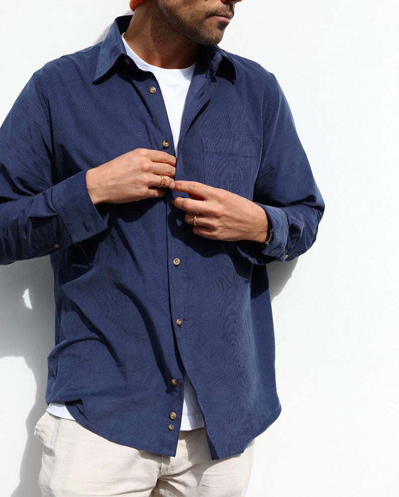 August Shirt | Blue Corduroy