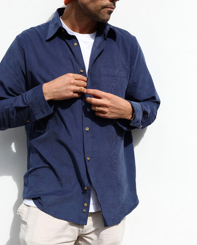 August Shirt | Blue Corduroy