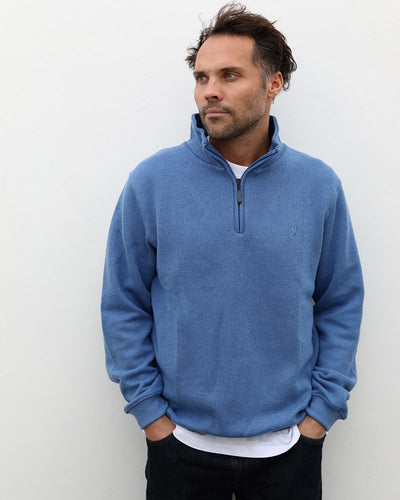 Merino Blend 1/4 Zip | Denim