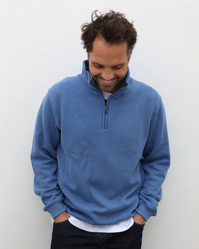 Merino Blend 1/4 Zip | Denim