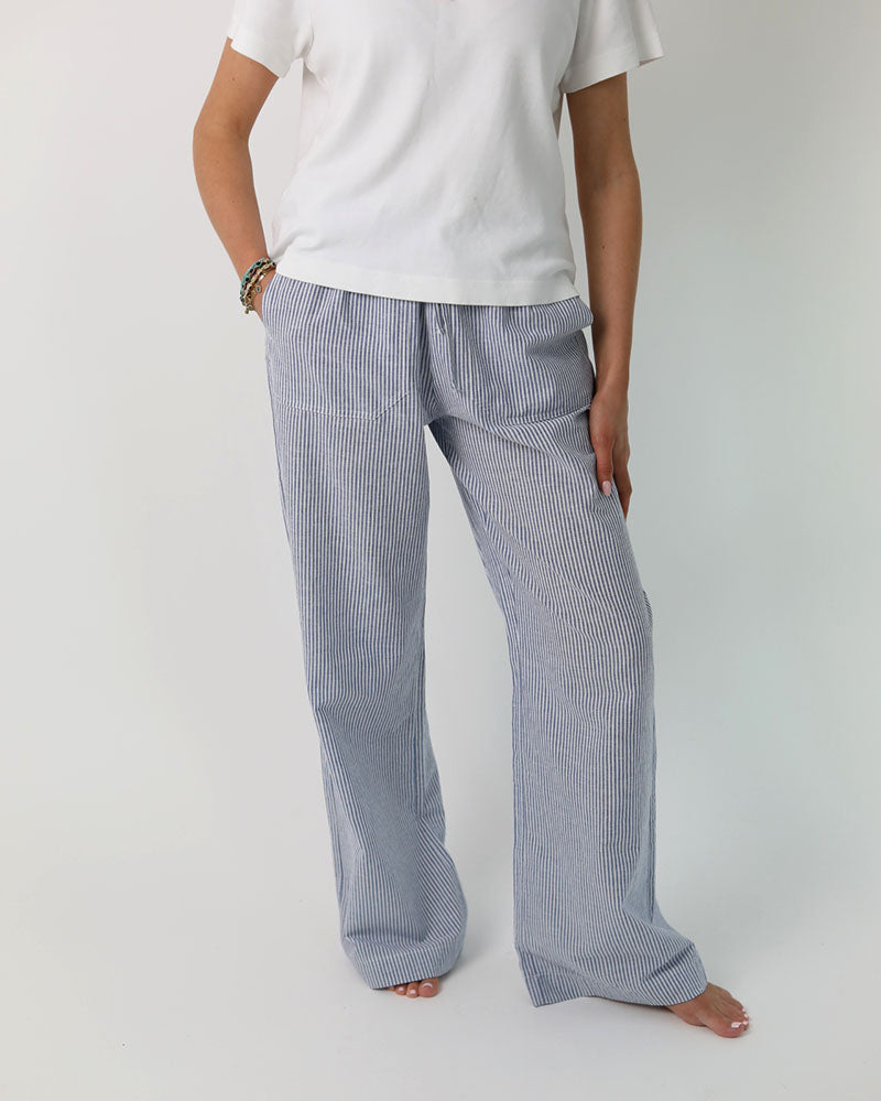 Byron Trouser | Blue Pin Stripe