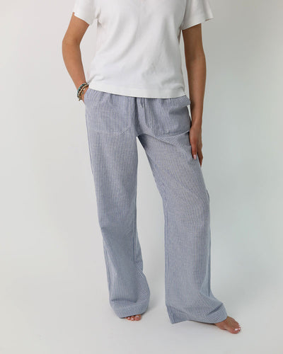 Byron Trouser | Blue Pin Stripe