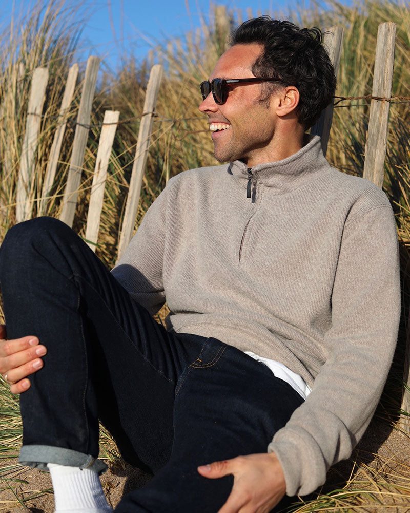 Merino Blend 1/4 zip | Cappuccino