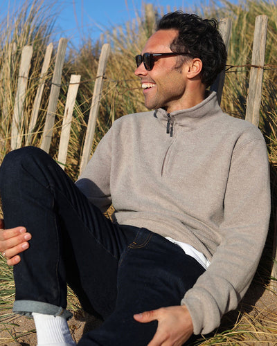 Merino Blend 1/4 zip | Cappuccino