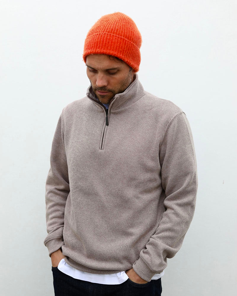 Merino Blend 1/4 zip | Cappuccino