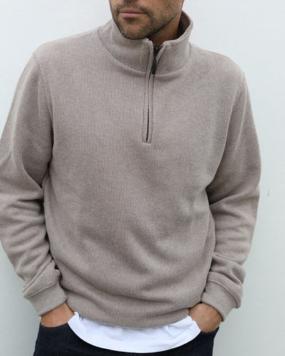 Merino Blend 1/4 zip | Cappuccino