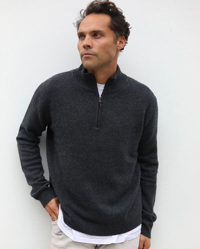 Cashmere 1/4 zip - Charcoal