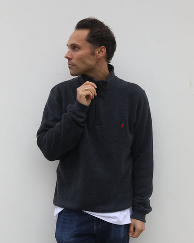 Charcoal 1/4 Zip| Merino-Cotton