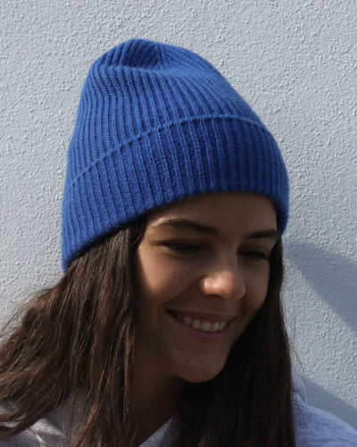 Cashmere-Merino Beanie | Cobalt