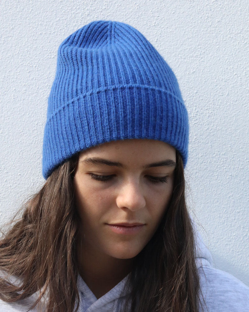 Cashmere-Merino Beanie | Cobalt