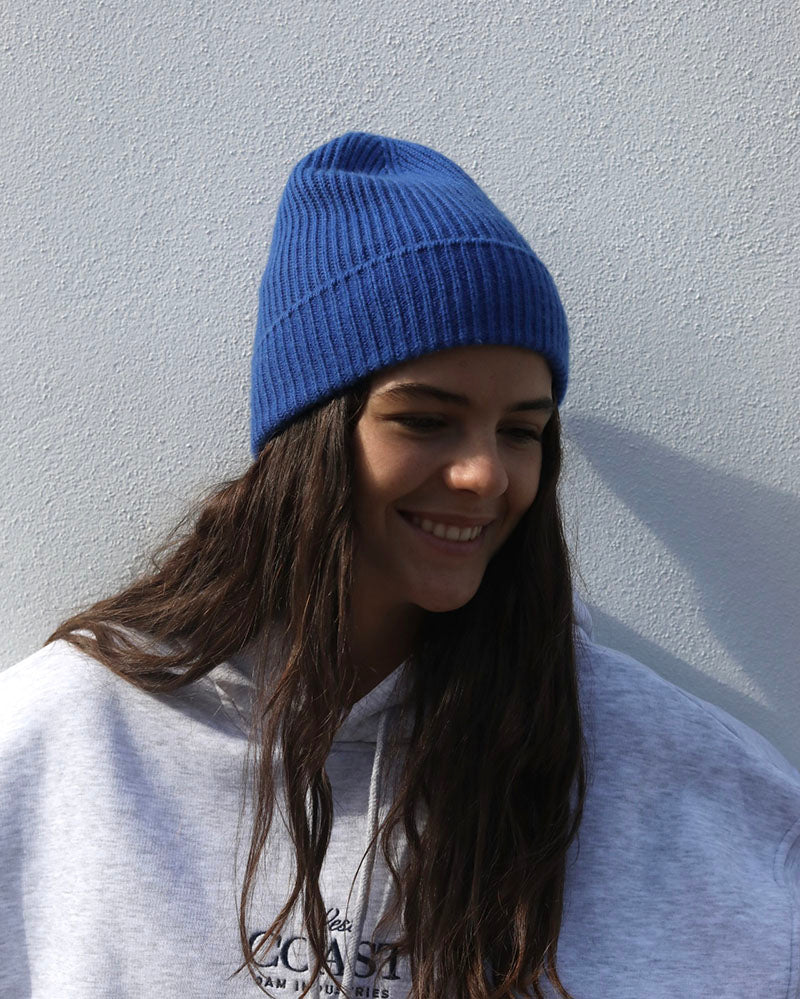 Cashmere-Merino Beanie | Cobalt