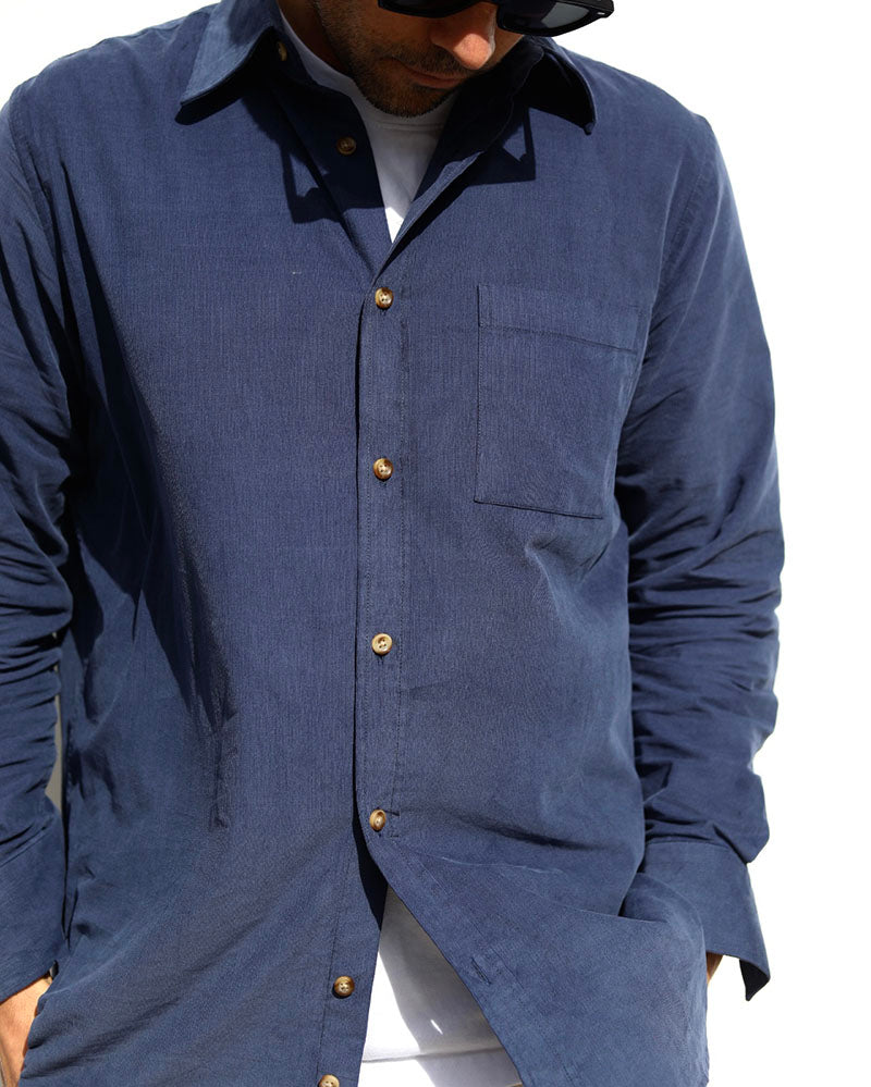August Shirt | Blue Corduroy