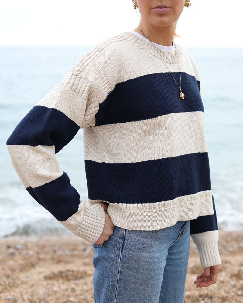 Cropped Guernsey | Rugby Stripe