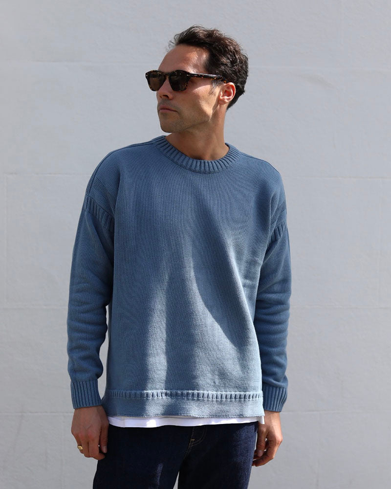 Cotton Guernsey | Dove Blue