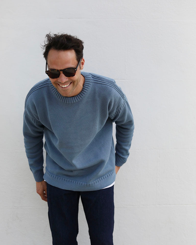 Cotton Guernsey | Dove Blue