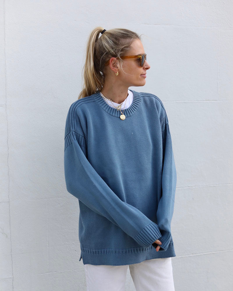 Cotton Guernsey | Dove Blue