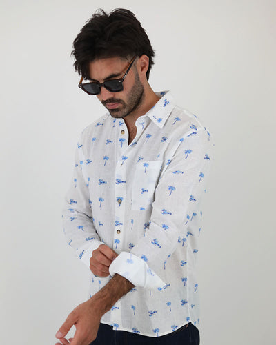 Lobster and Palm shirt | Linen - Cotton