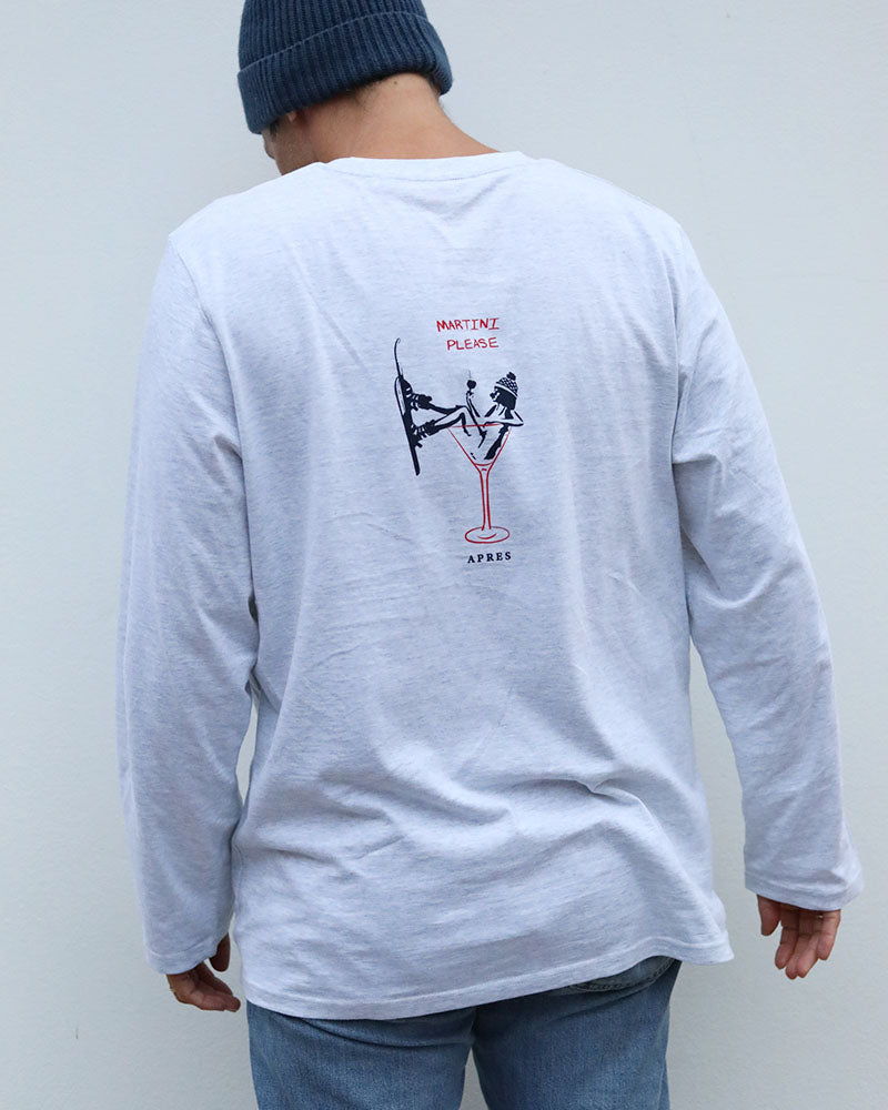 Martini Please Long Sleeve T | Ash Grey
