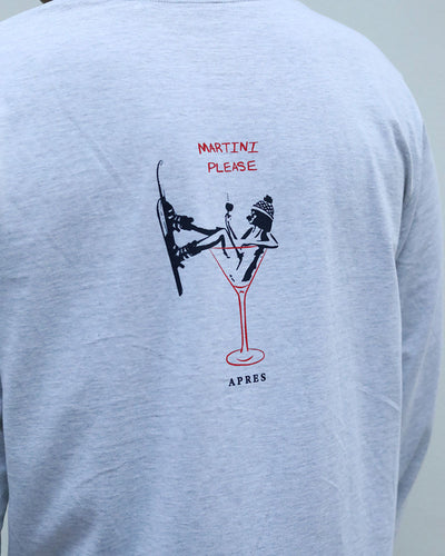 Martini Please Long Sleeve T | Ash Grey