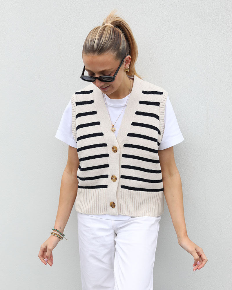 Montana Cardigan | Breton Stripe