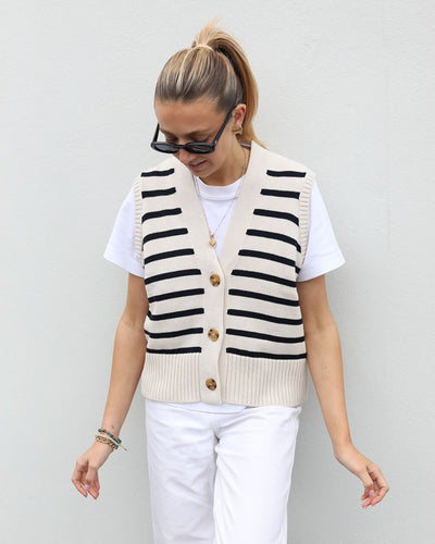 Montana Cardigan | Breton Stripe