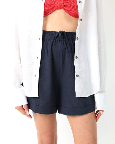 Condesa Short | Navy Linen