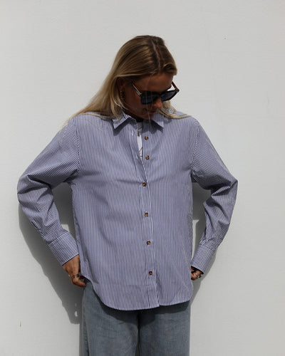 Penny Shirt | Blue Pin Stripe