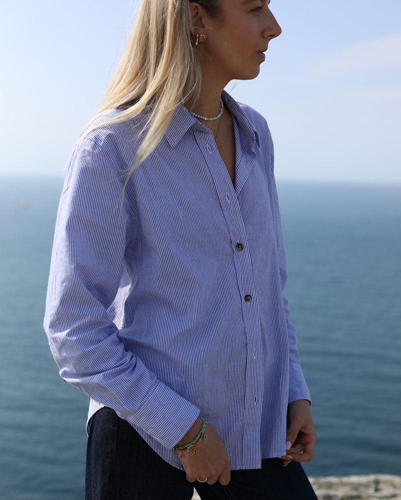 The Penny Shirt | Blue Pin Stripe