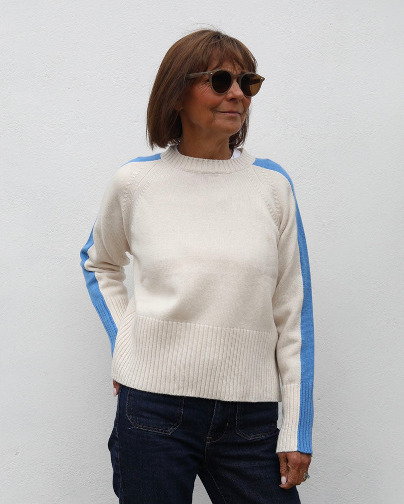 Portofino Crew Sky Blue | Cashmere-Lambswool