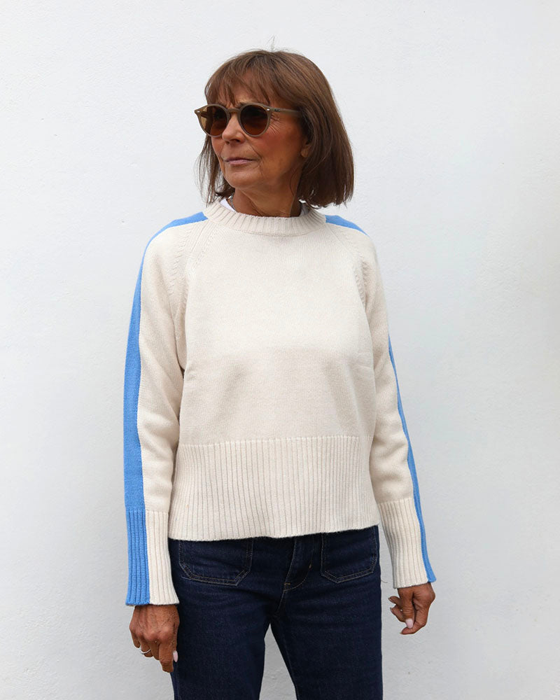 Portofino Crew Sky Blue | Cashmere-Lambswool