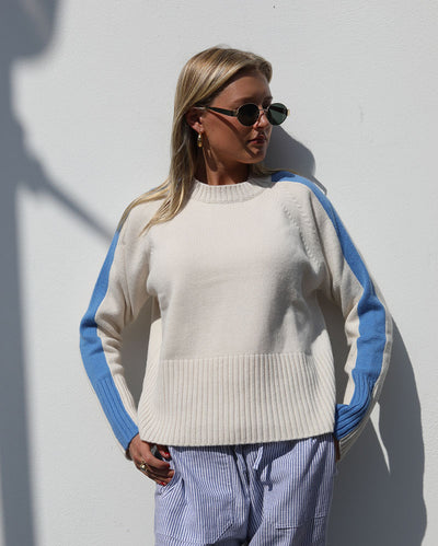 Portofino Crew Sky Blue | Cashmere-Lambswool