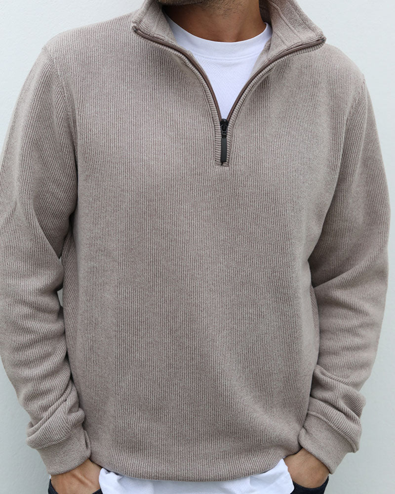 Merino Blend 1/4 zip | Cappuccino