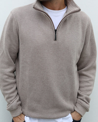 Merino Blend 1/4 zip | Cappuccino