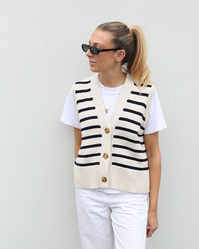 Montana Cardigan | Breton Stripe
