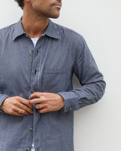 Tokyo Shirt | Navy Pin Stripe