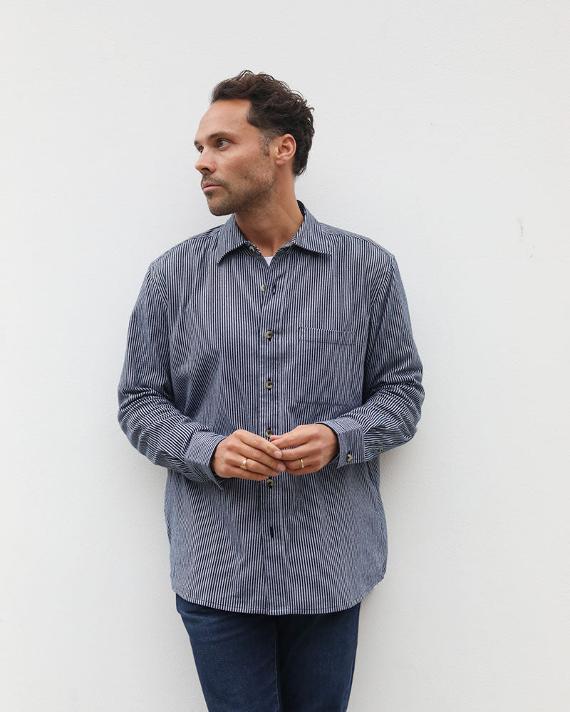 Tokyo Shirt | Navy Pin Stripe